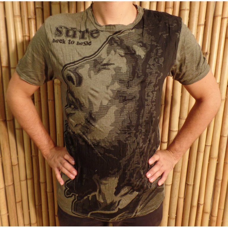 Tee shirt Bob Marley kaki