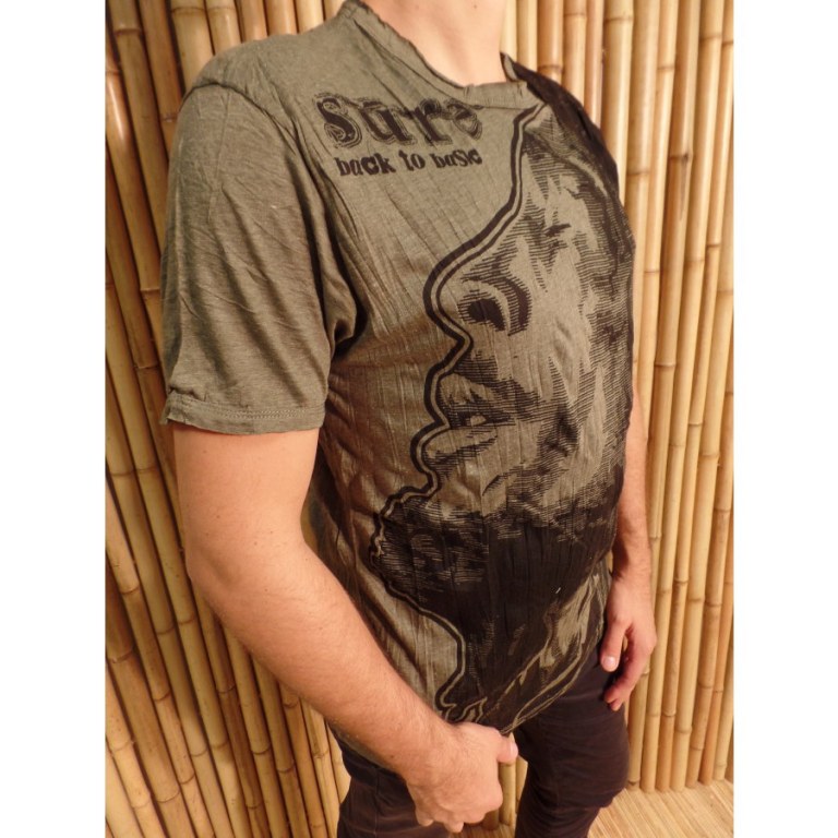 Tee shirt Bob Marley kaki