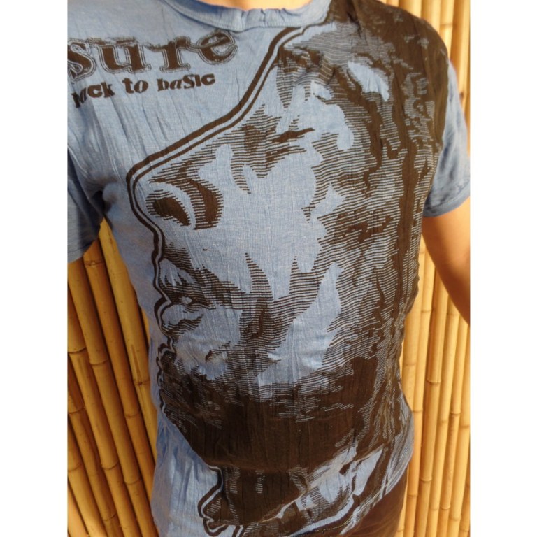 Tee shirt Bob Marley bleu 