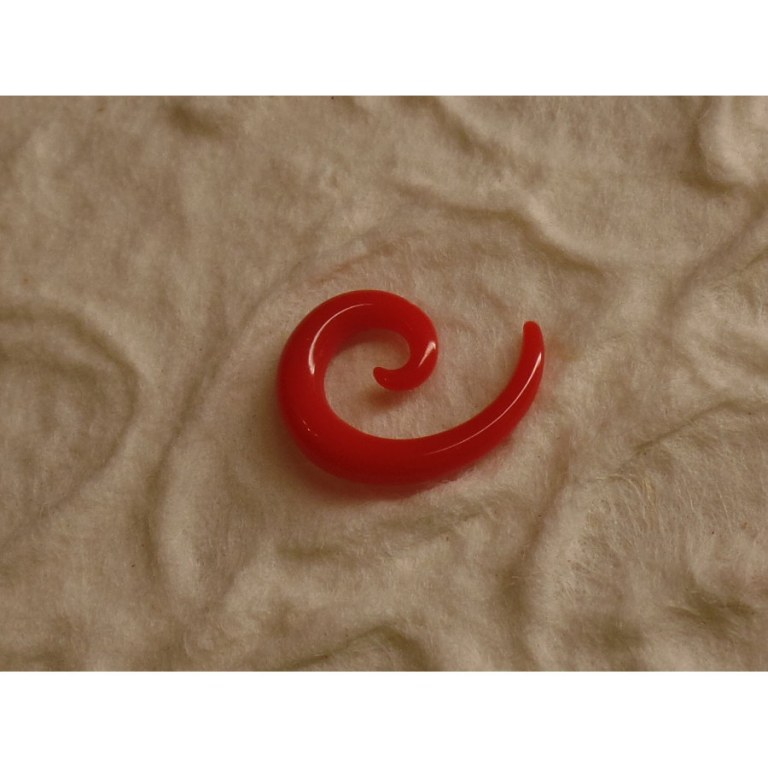 Elargisseur d'oreille rouge spirale 