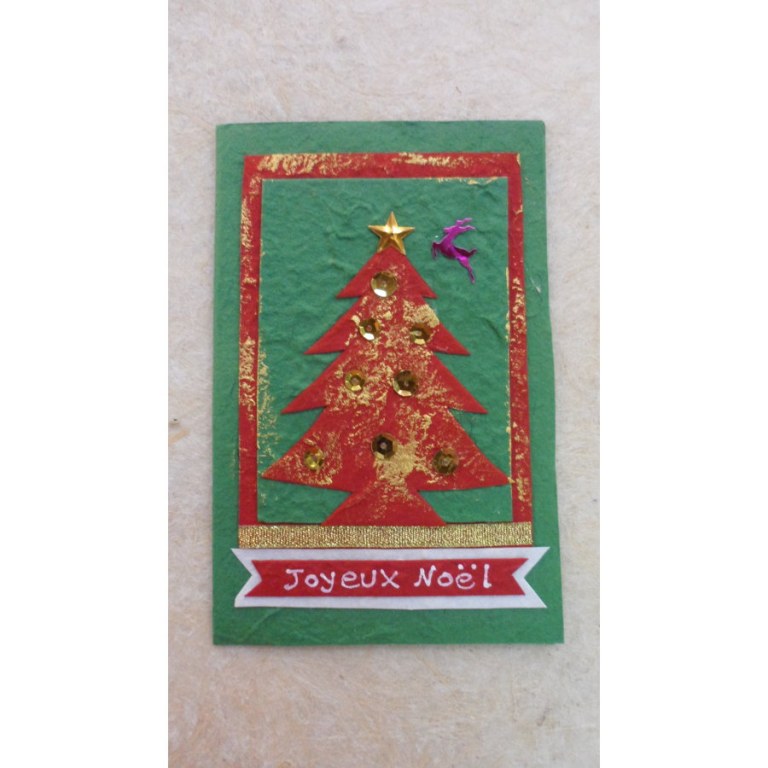 Carte joyeux noël sapin rouge