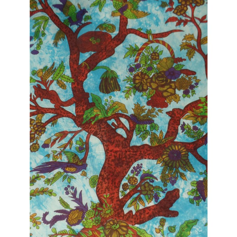 Maxi tenture arbre de vie bleu
