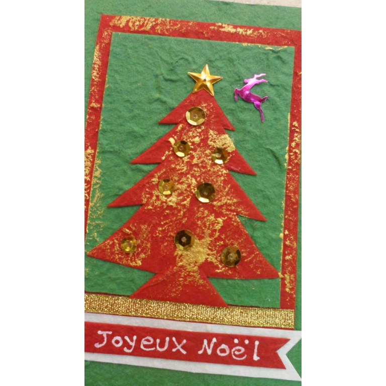 Carte joyeux noël sapin rouge