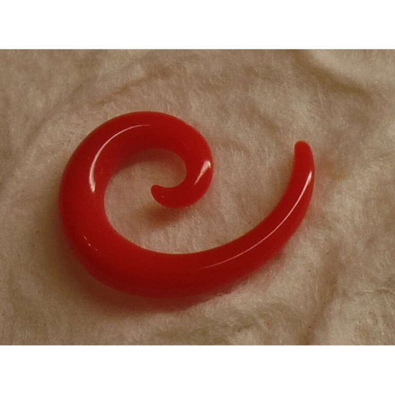 Elargisseur d'oreille rouge spirale 