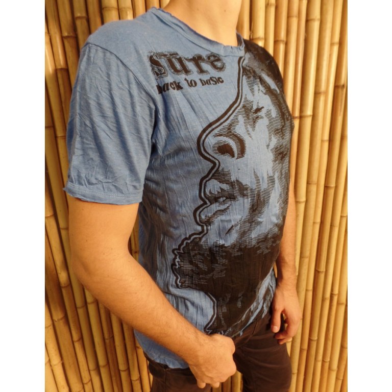 Tee shirt Bob Marley bleu 