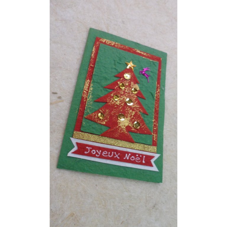 Carte joyeux noël sapin rouge