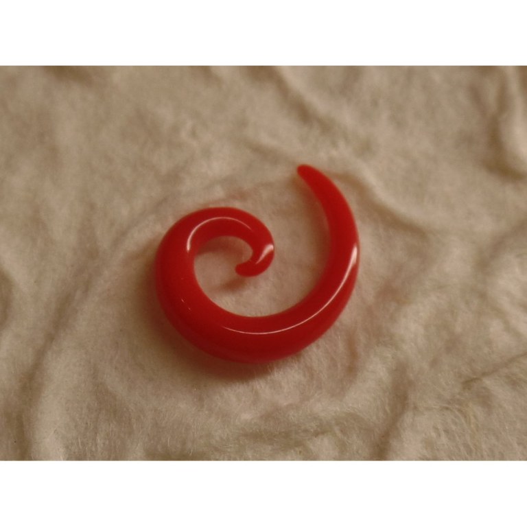 Elargisseur d'oreille rouge spirale 