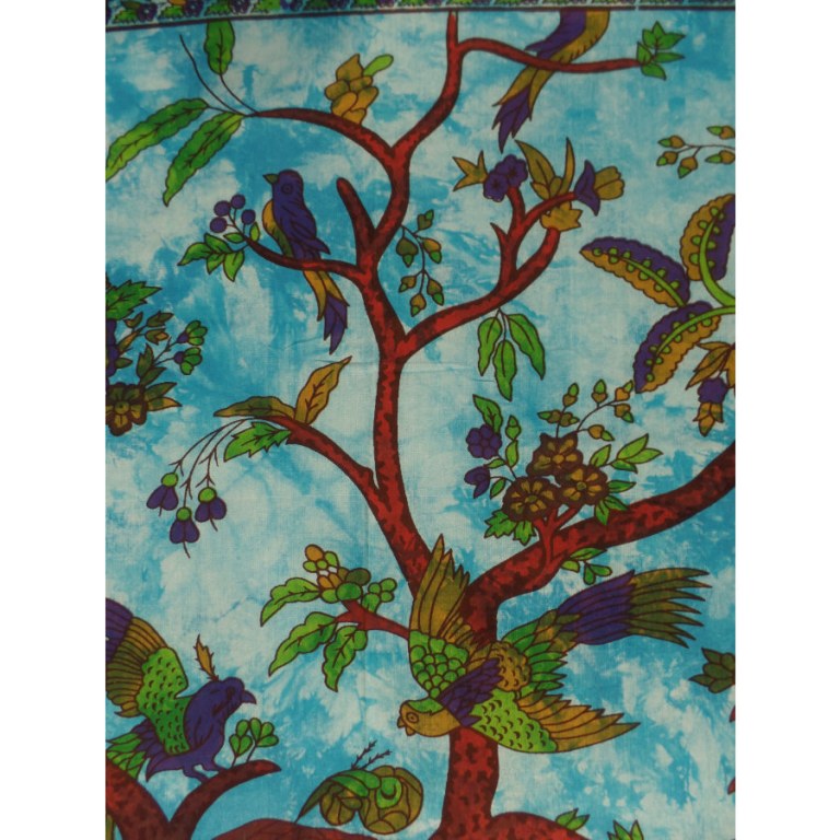Maxi tenture arbre de vie bleu