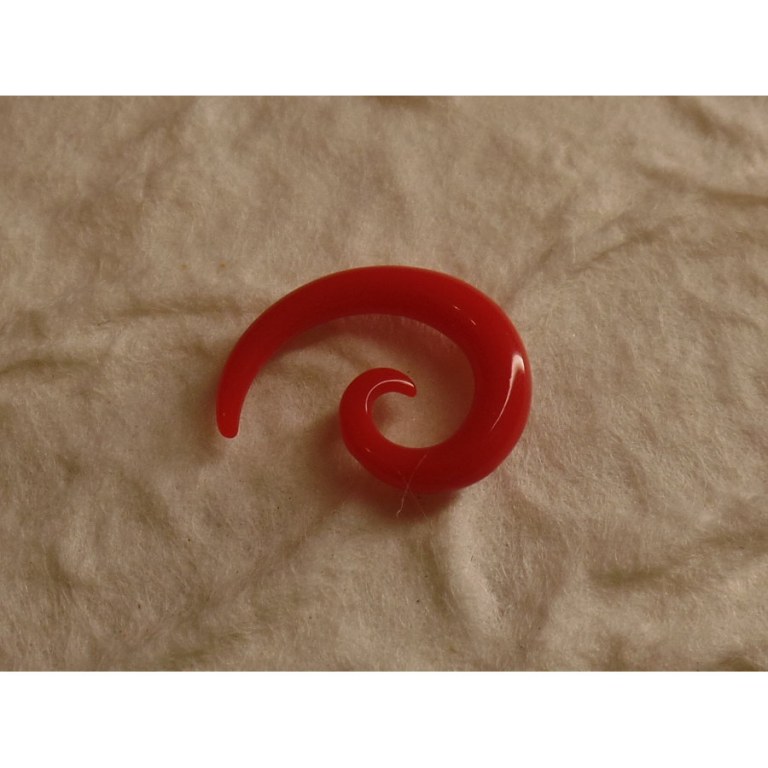 Elargisseur d'oreille rouge spirale 