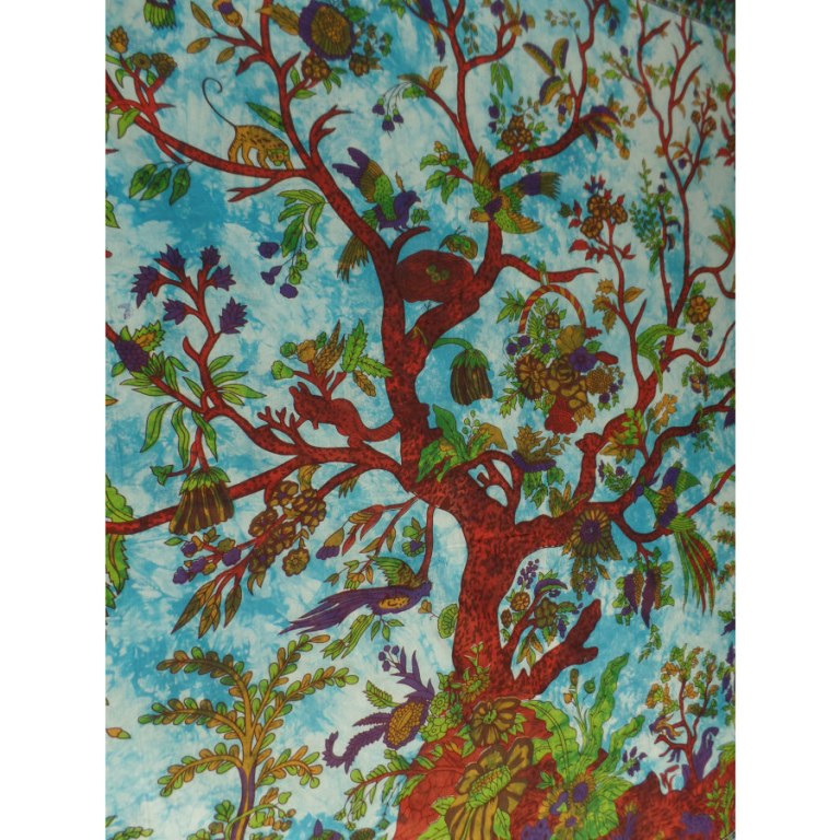 Maxi tenture arbre de vie bleu