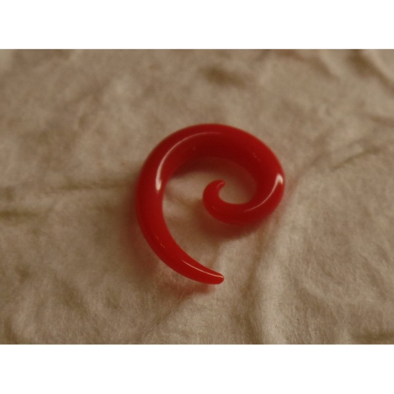 Elargisseur d'oreille rouge spirale 