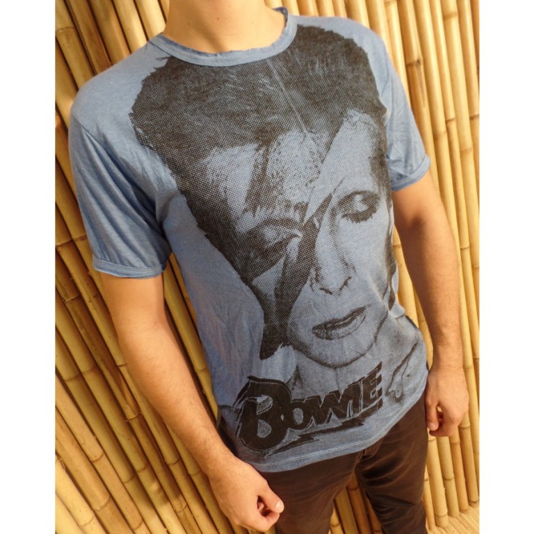 Tee shirt David Bowie bleu