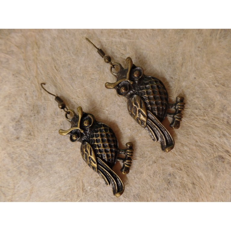 Boucles d'oreilles Monsieur hibou