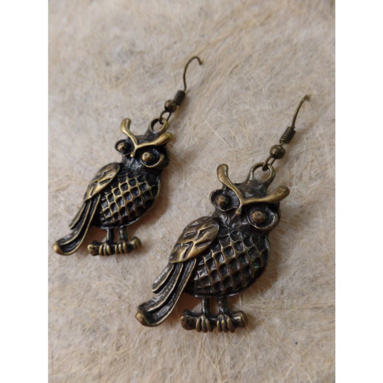 Boucles d'oreilles Monsieur hibou