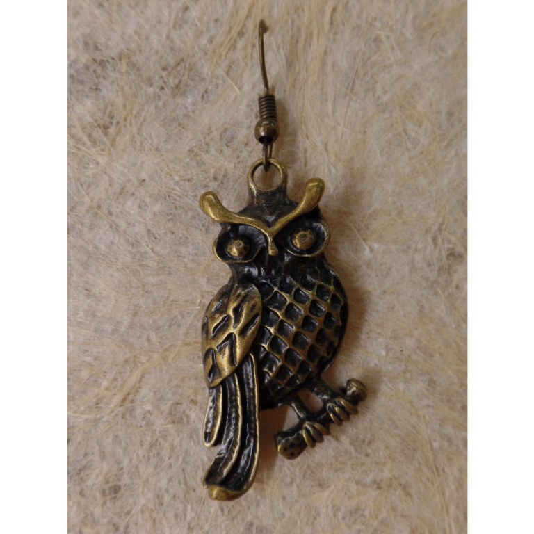 Boucles d'oreilles Monsieur hibou