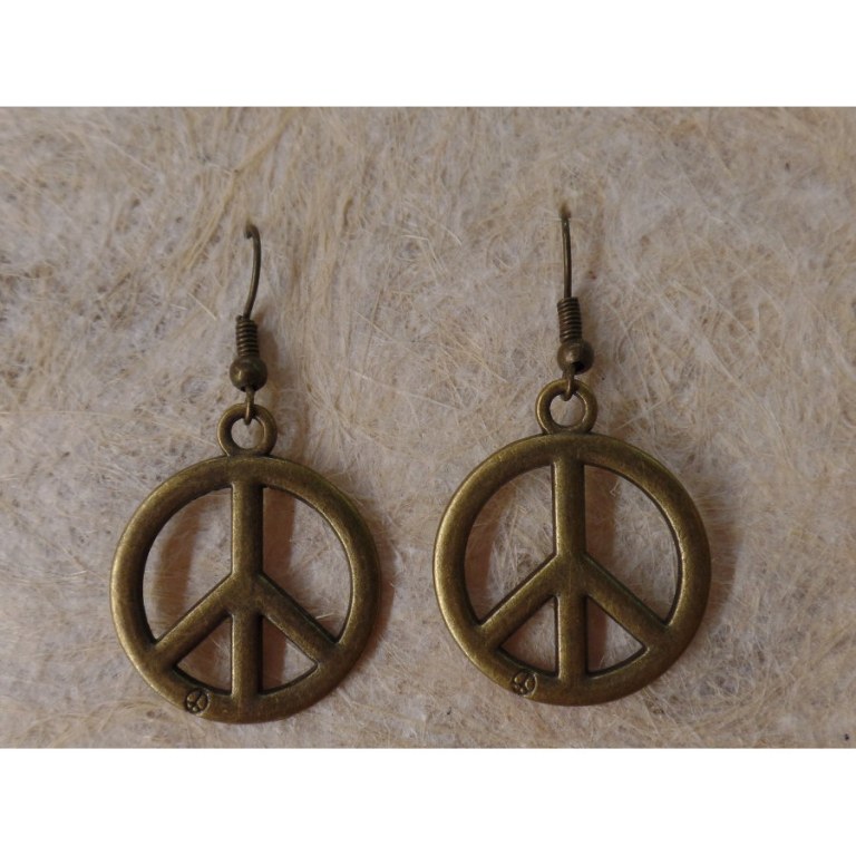 Boucles d'oreilles peace and love