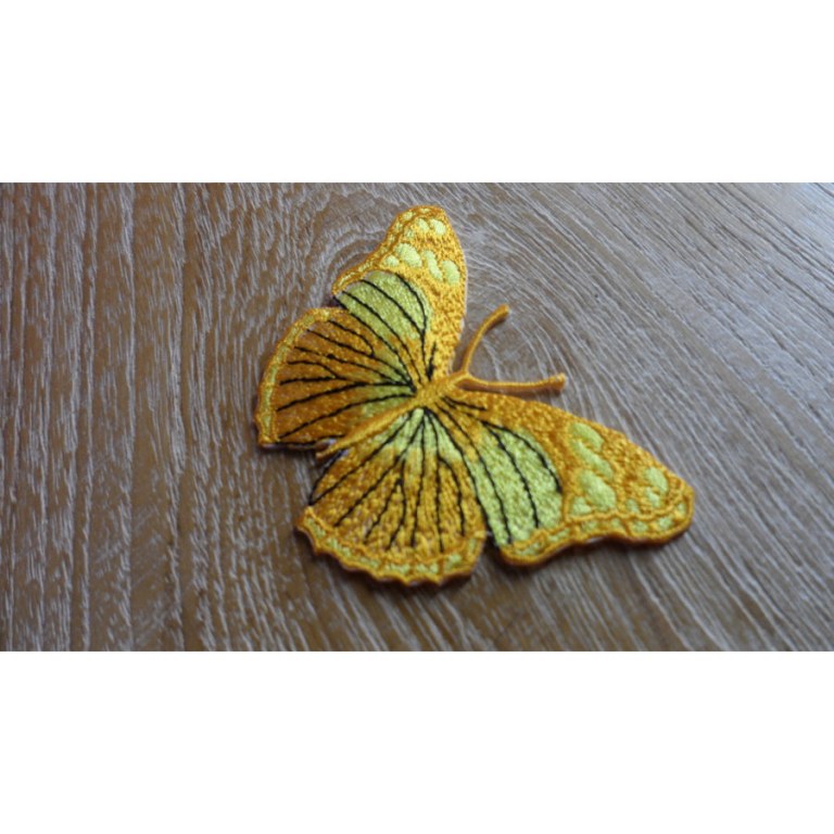 Ecusson papillon jaune