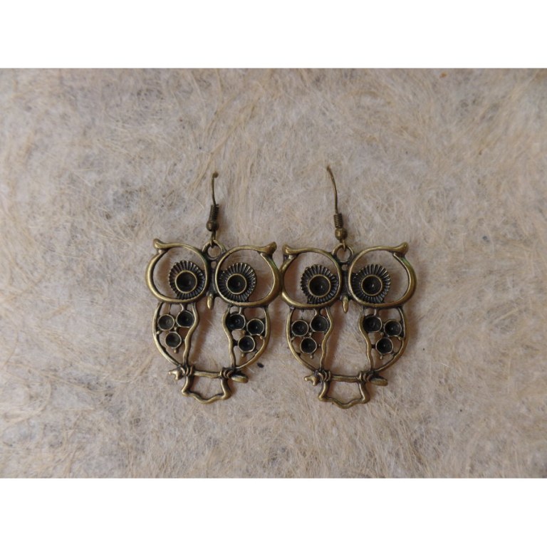 Boucles d'oreilles chouettes aux grands yeux