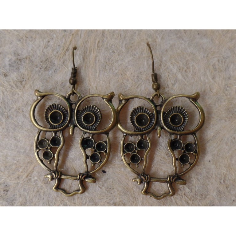 Boucles d'oreilles chouettes aux grands yeux