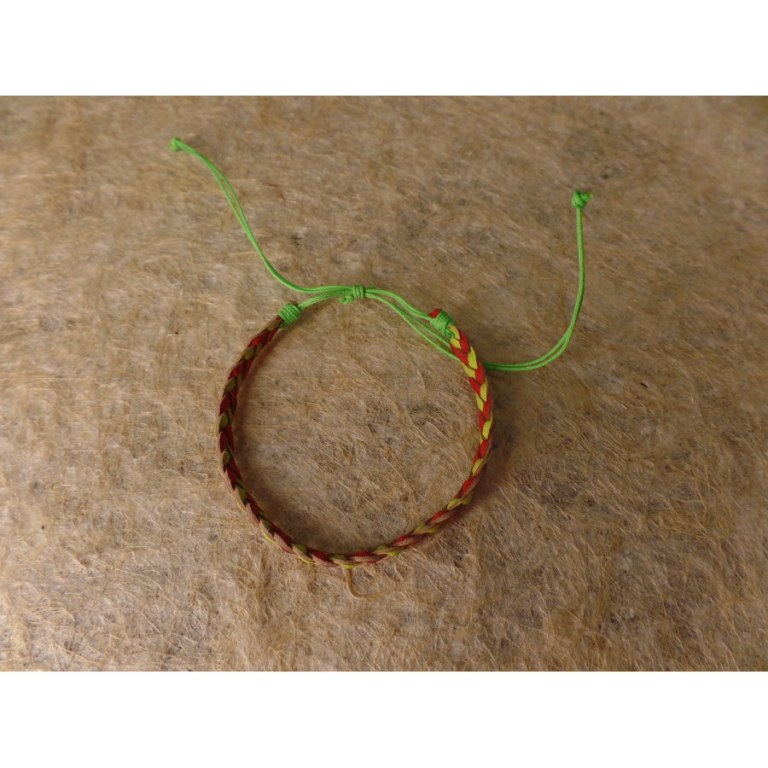 Bracelet pacar tresse rouge/vert