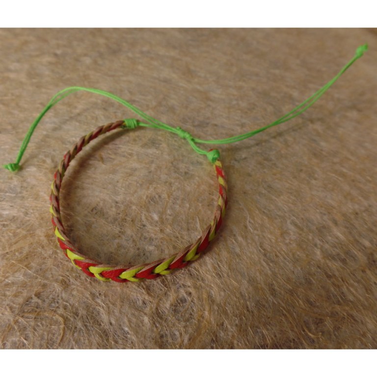 Bracelet pacar tresse rouge/vert