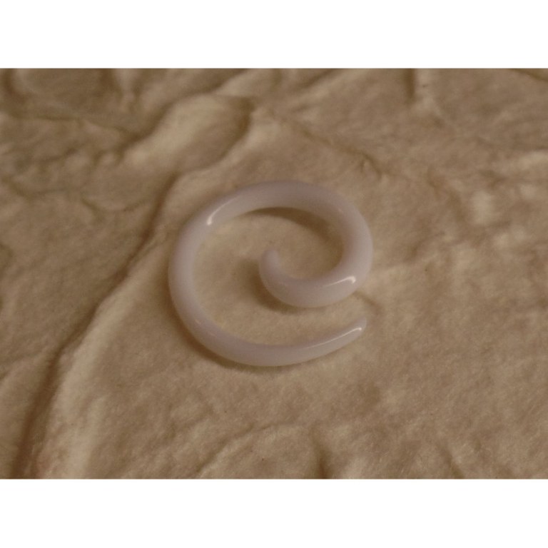 Elargisseur d'oreille blanc spirale 