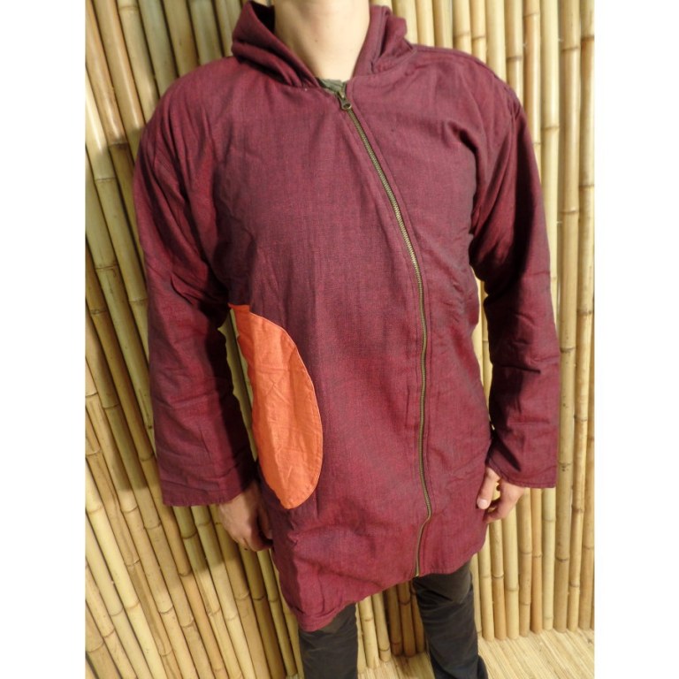 Veste ethnik bordeaux/orange