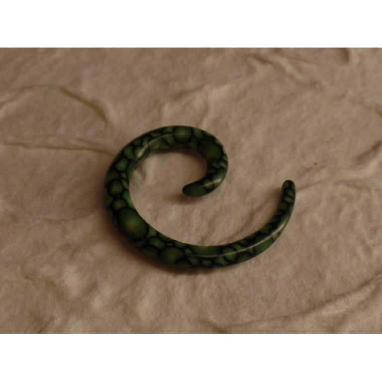 Elargisseur d'oreille serpent vert