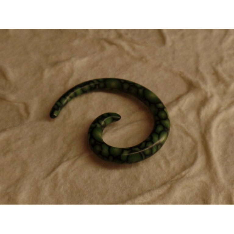 Elargisseur d'oreille serpent vert