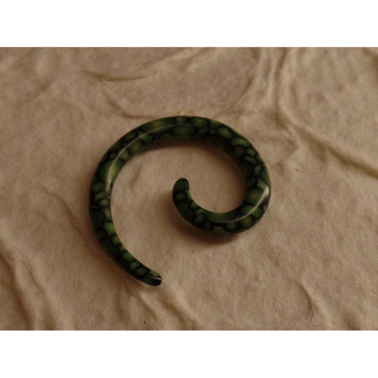 Elargisseur d'oreille serpent vert