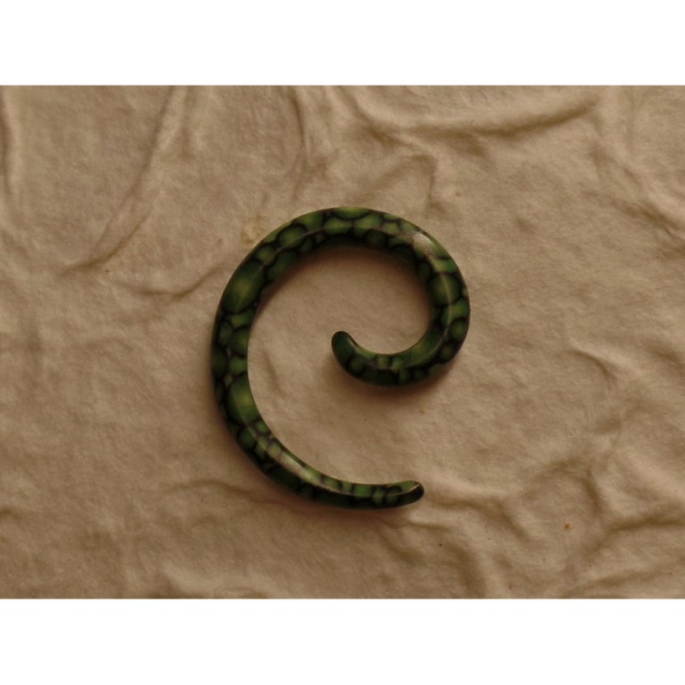 Elargisseur d'oreille serpent vert