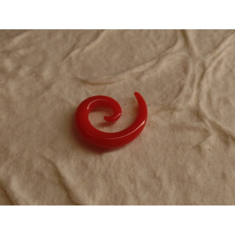 Elargisseur d'oreille rouge spirale 