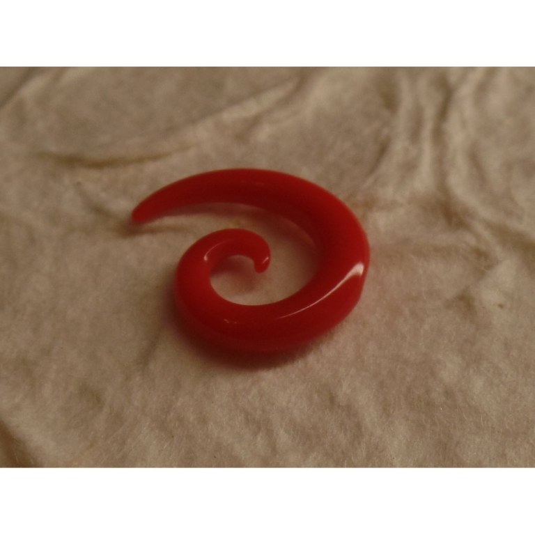 Elargisseur d'oreille rouge spirale 