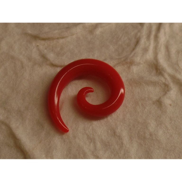 Elargisseur d'oreille rouge spirale 