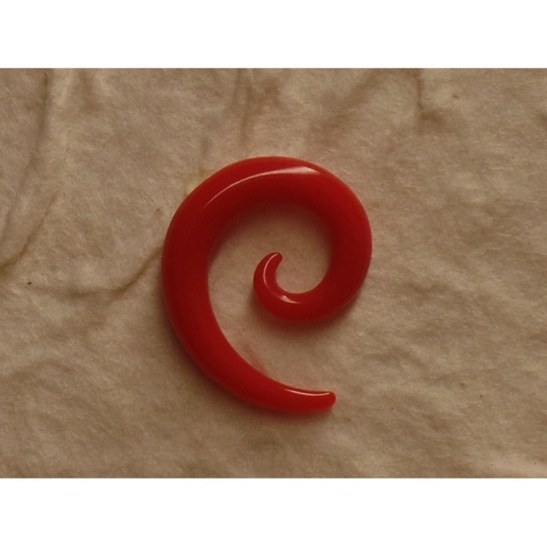 Elargisseur d'oreille rouge spirale 
