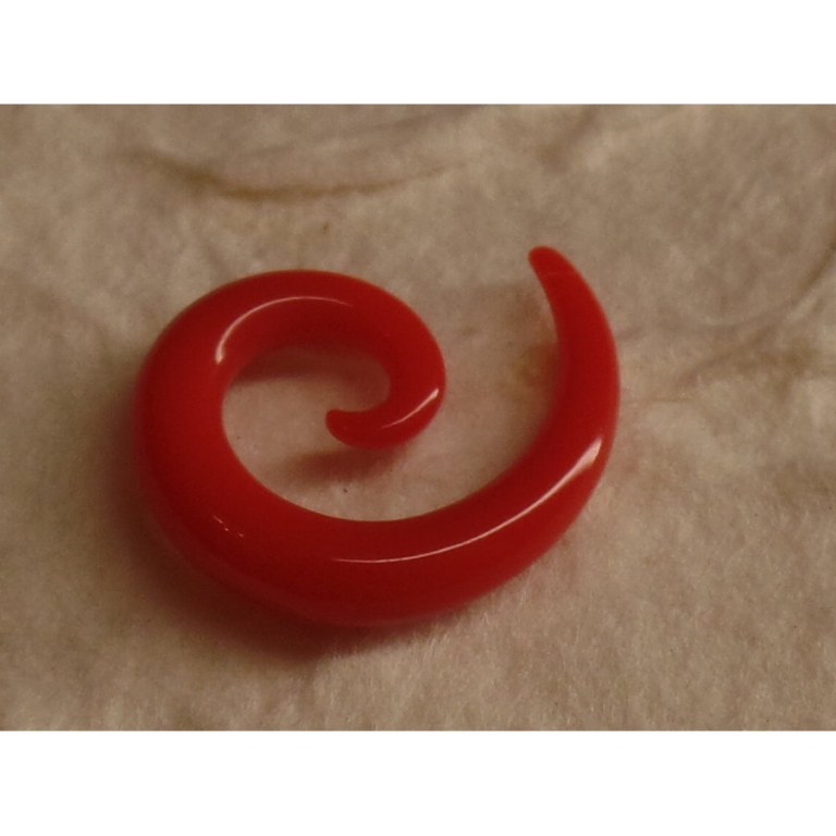 Elargisseur d'oreille rouge spirale 