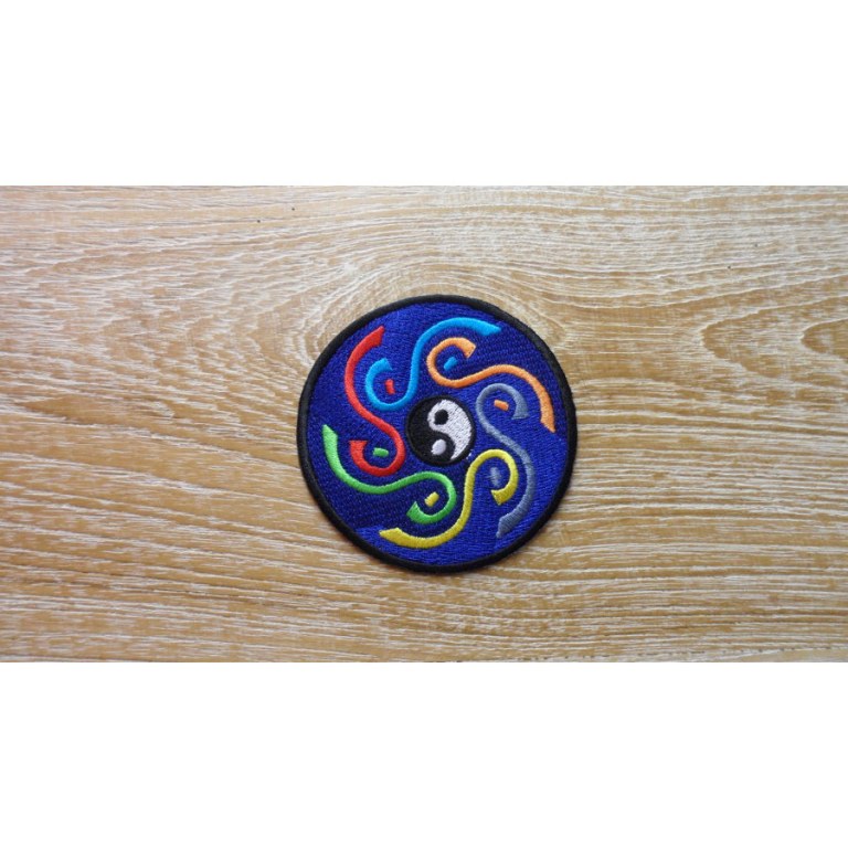 Patch bleu marine yin yang 