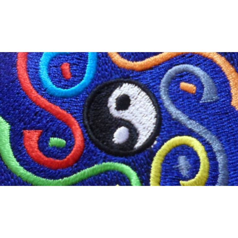 Patch bleu marine yin yang 