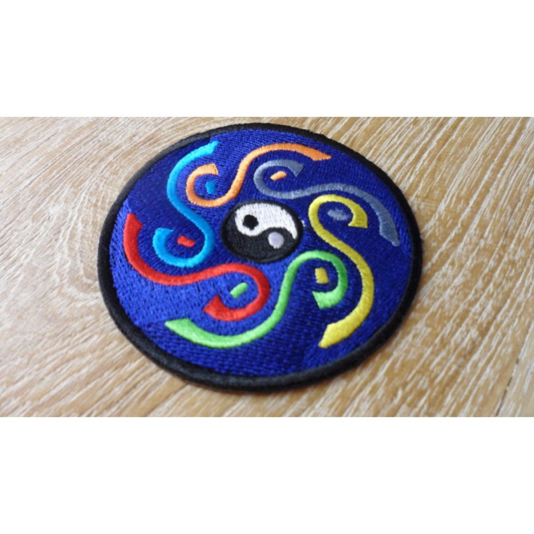 Patch bleu marine yin yang 