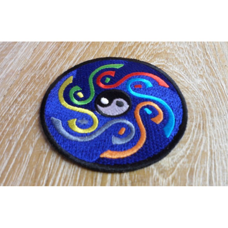 Patch bleu marine yin yang 