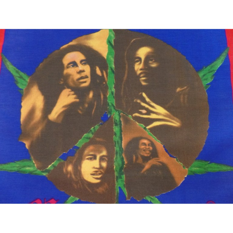 Bandana bleu Bob Marley peace and love
