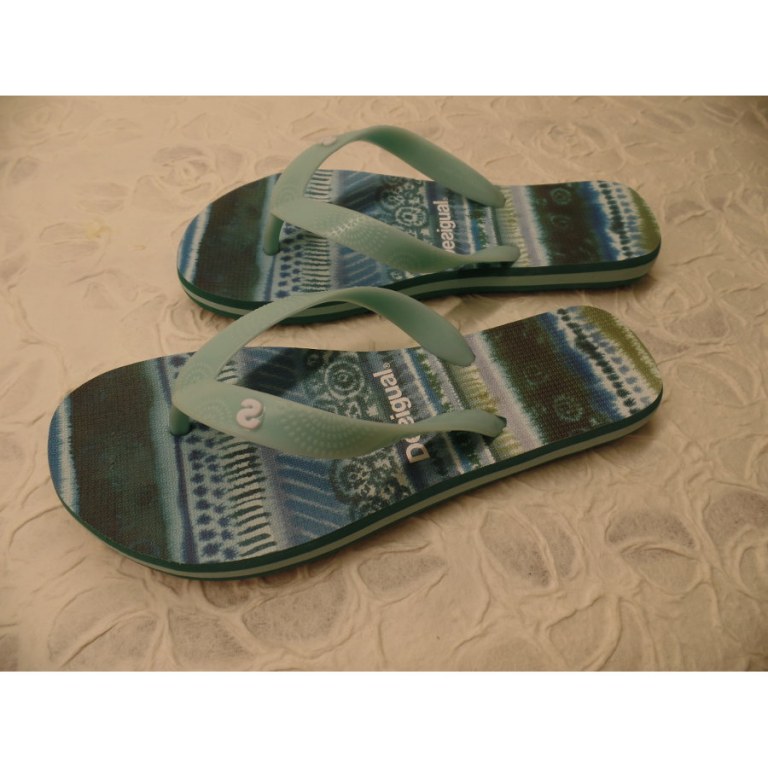 Tongs flip flop blue aquarella