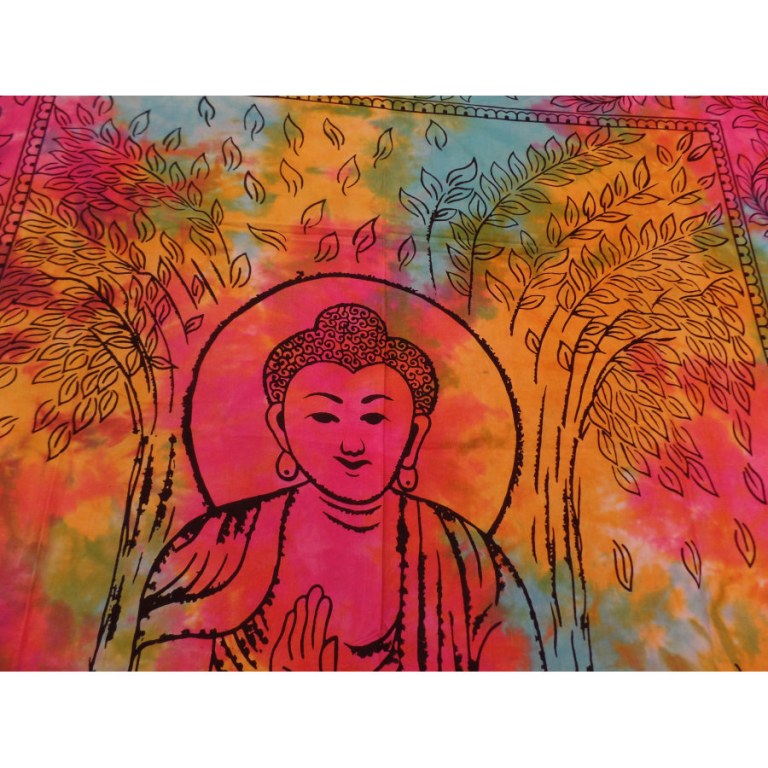 Tenture color bouddha sous l'arbre bodhi