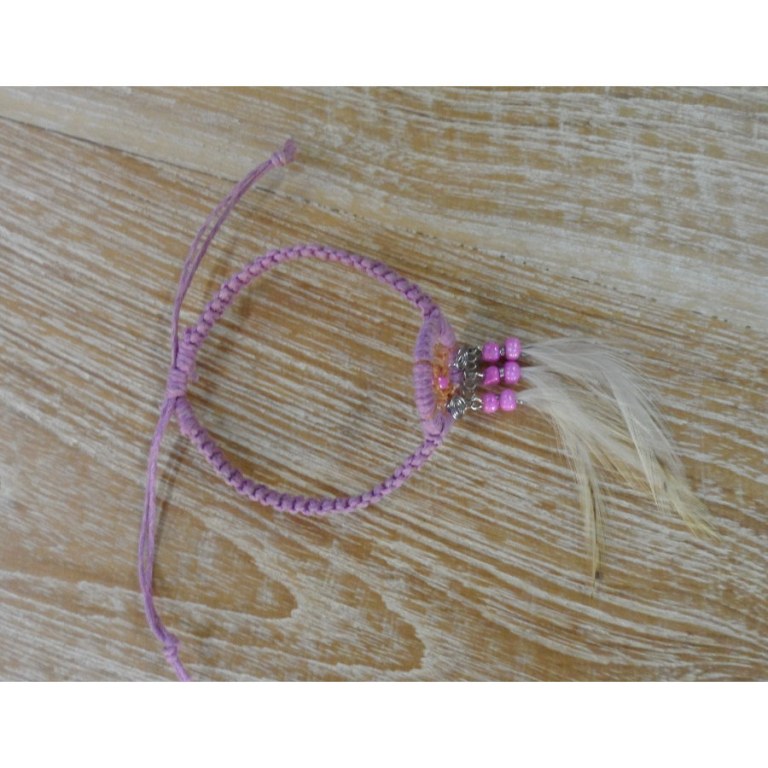 Bracelet dreamcatcher macramé parme