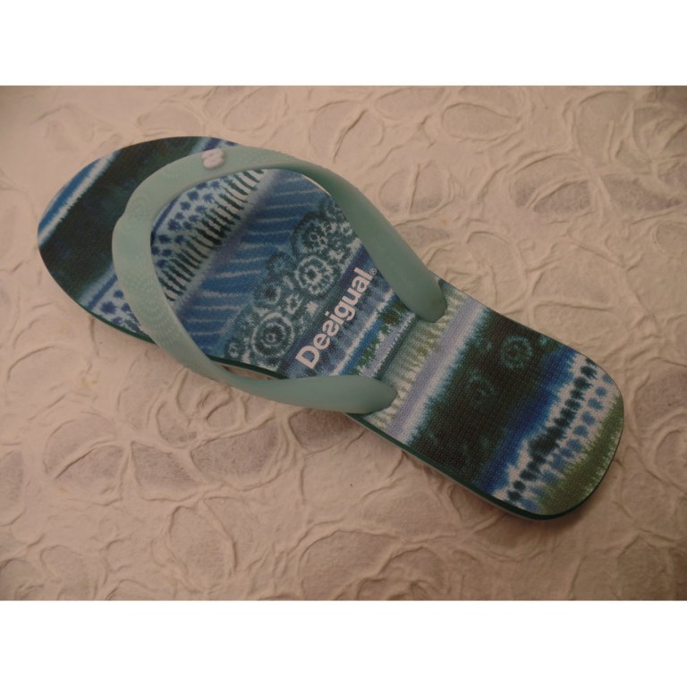 Tongs flip flop blue aquarella