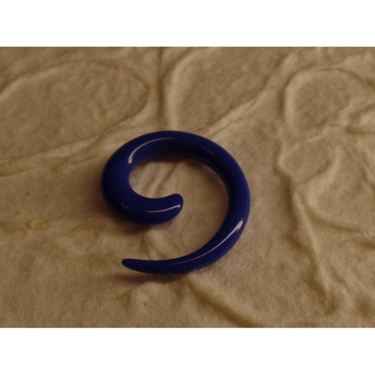 Elargisseur d'oreille bleu spirale 