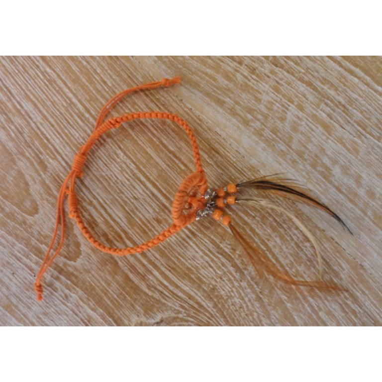 Bracelet dreamcatcher macramé orange
