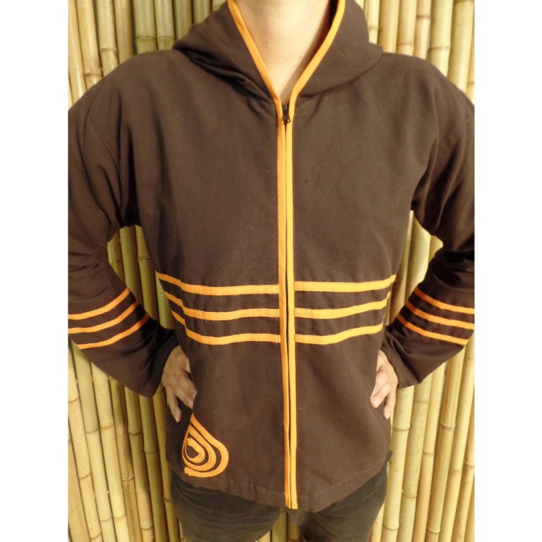 Veste spirale marron/orange