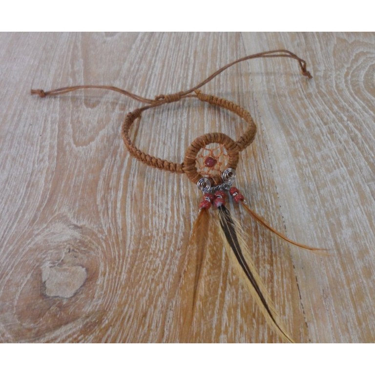 Bracelet dreamcatcher macramé chocolat