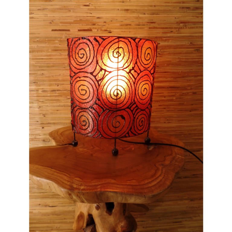 Lampe ovale orange spirale